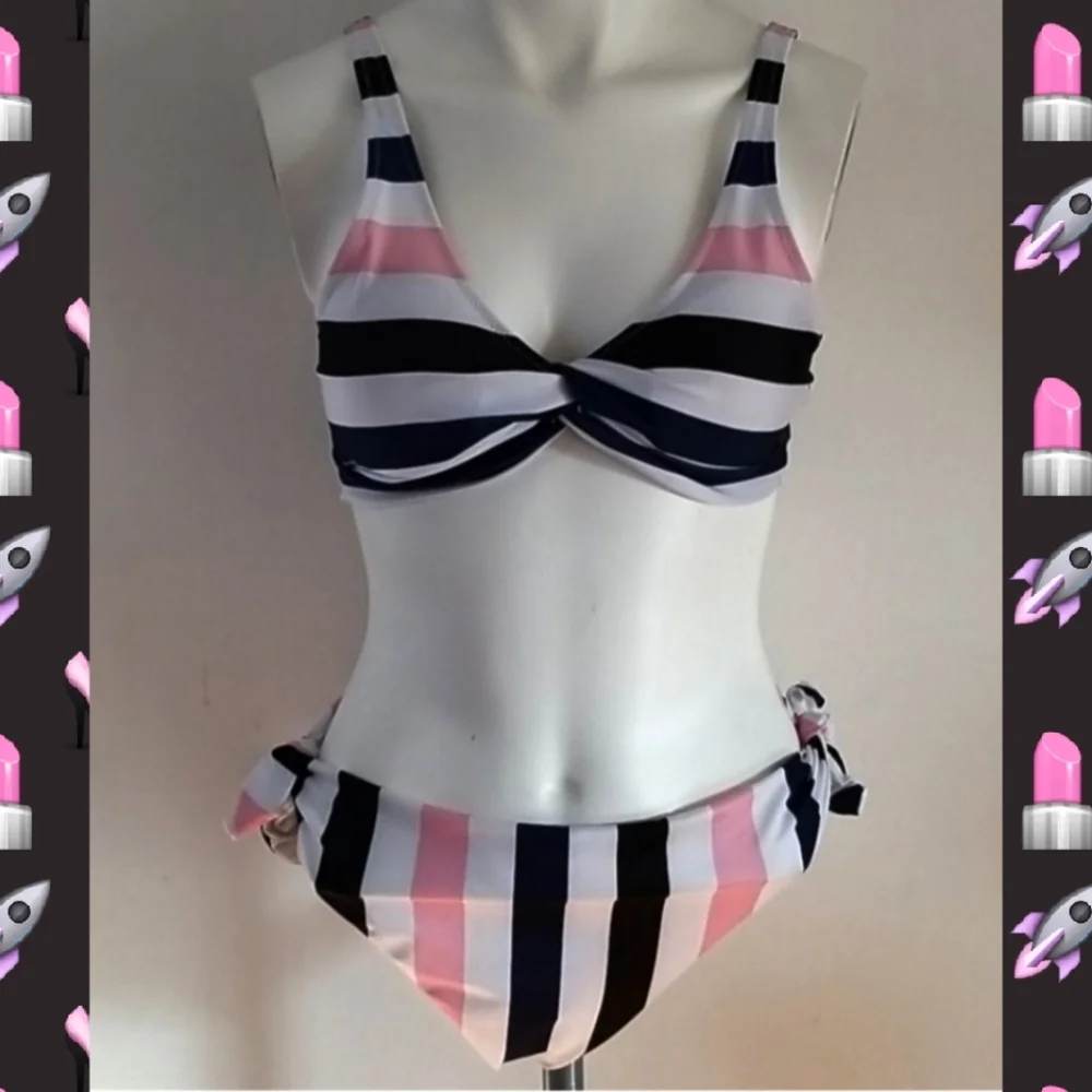 Zaful Striped 2-PC Cheeky Bikini Set